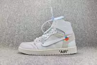 baskets montantes homme nike air jordan 1 retro off-white  blanc